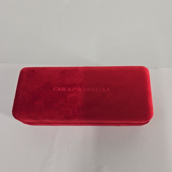Carolina Herrera Red Velvet Eyeglass Case with Microfiber Cloth - Picture 3 of 6
